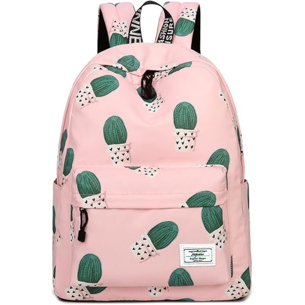 Pink Cactus Print Backpack